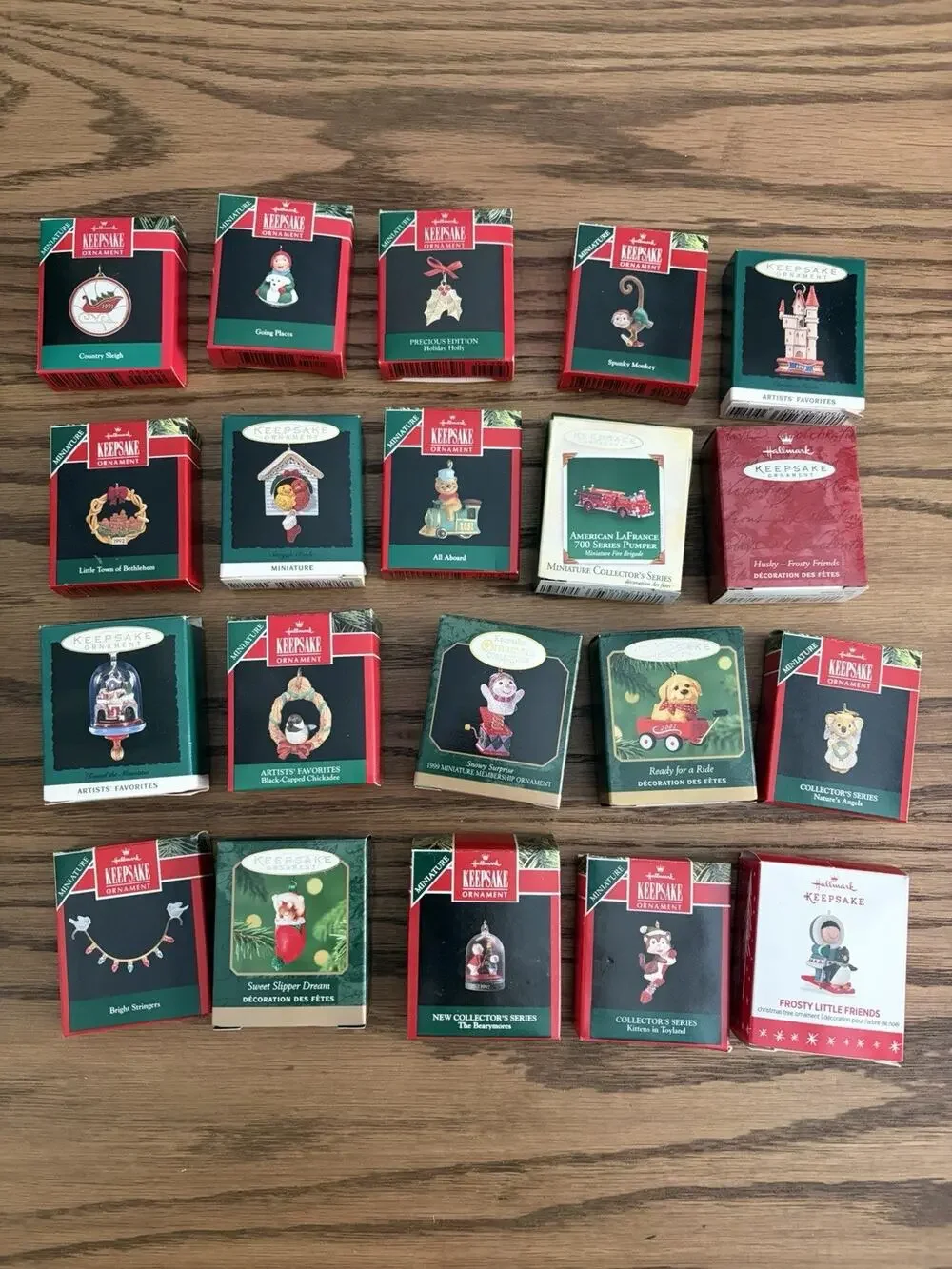 Vintage Hallmark Keepsake Miniature Ornaments Christmas Lot of 20 with Boxes